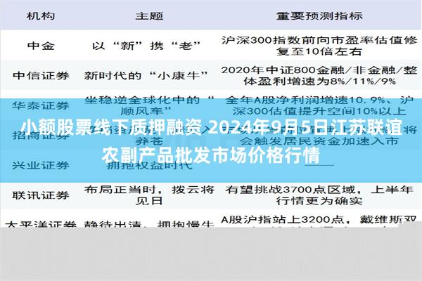 小额股票线下质押融资 2024年9月5日江苏联谊农副产品批发市场价格行情