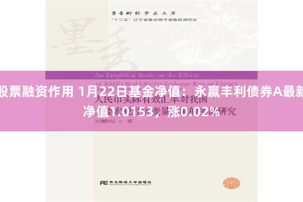 股票融资作用 1月22日基金净值：永赢丰利债券A最新净值1.0153，涨0.02%